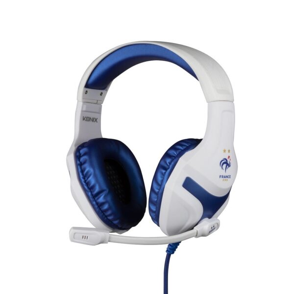 Casque Gaming FFF Filaire - Blanc et Bleu