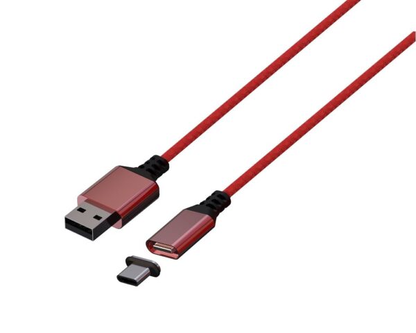 Câble USB-C Magnétique Rouge Mythics Charge Rapide 3 m