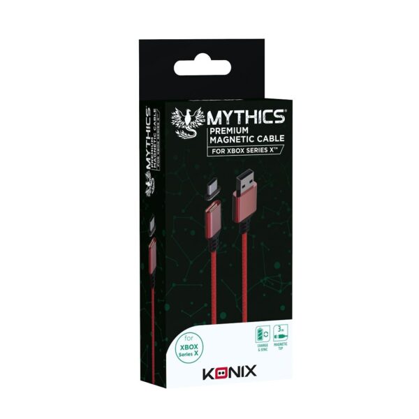 Câble USB-C Magnétique Rouge Mythics Charge Rapide 3 m boîte