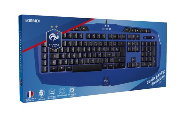 Clavier Gamer Filaire FFF à Membranes - AZERTY boîte avant