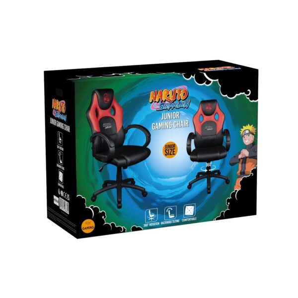 Chaise Gaming Naruto Junior Noir et Rouge boîte avant