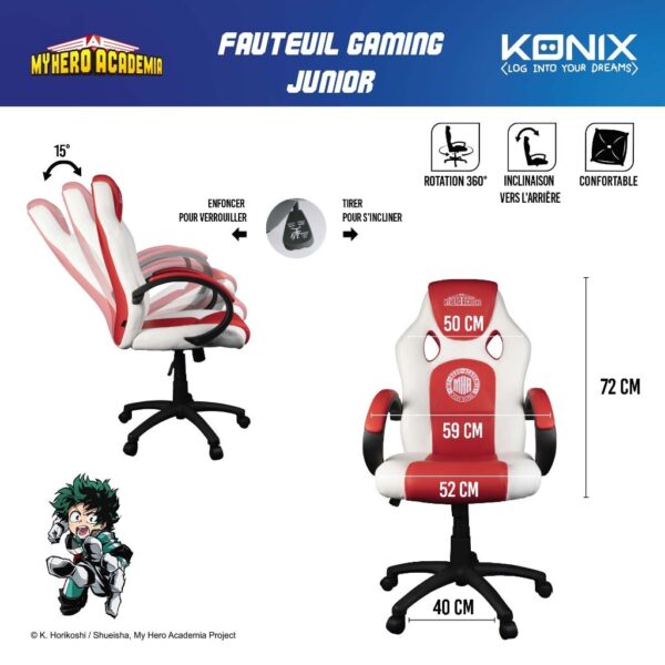 Fauteuil Gamer My Hero Academia Bleu et Blanc notice