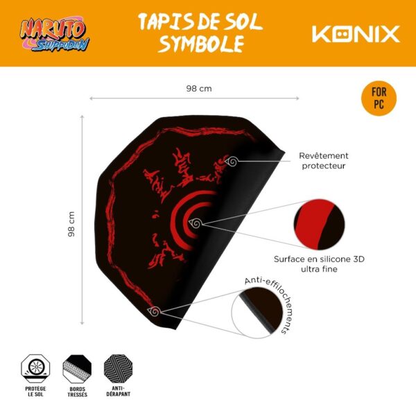 Tapis de Sol Naruto Symbole 98 x 98 cm notice