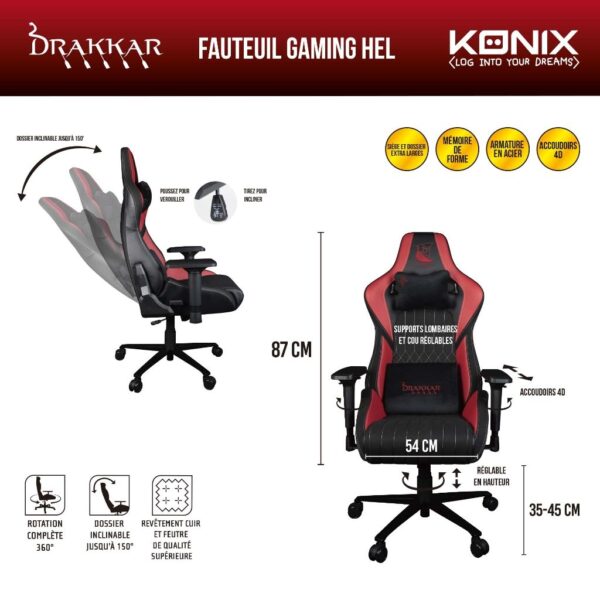 Fauteuil Gamer Premium Drakkar Hel notice