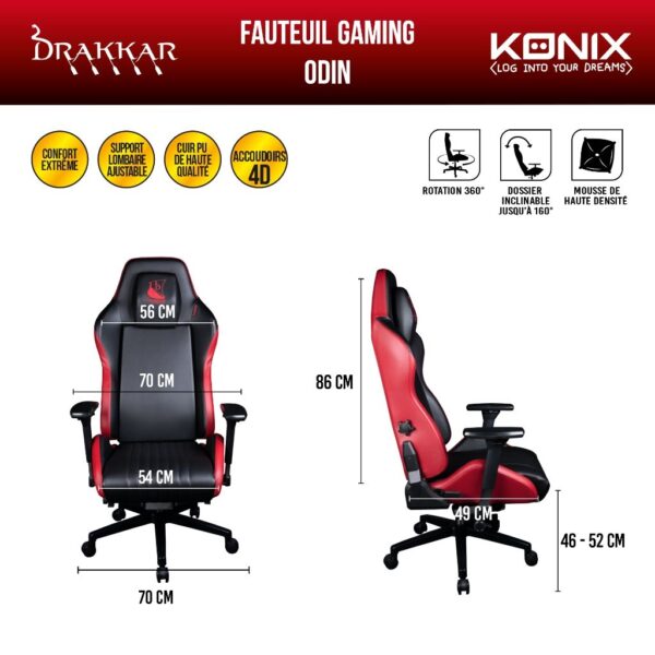 Fauteuil Gaming Premium Drakkar Odin notice 2