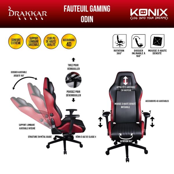 Fauteuil Gaming Premium Drakkar Odin notice 1