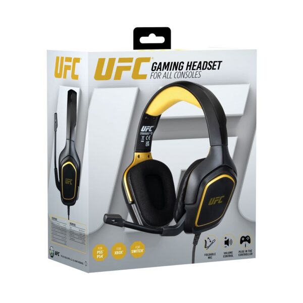 Casque UFC Or et Noir Filaire boîte avant