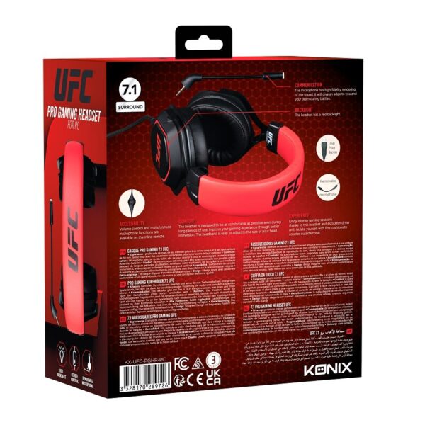 Casque PC UFC 7.1 boîte arrière