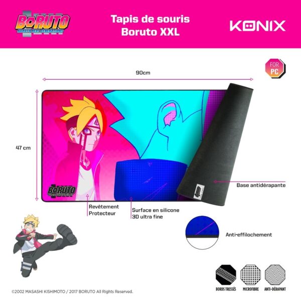 Tapis de souris XXL Boruto Naruto - 90 x 46 cm notice