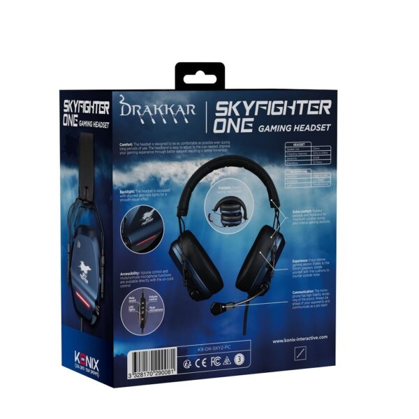 Casque 7.1 Skyfighter One - Filaire pour PC boîte arrière