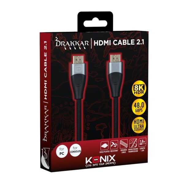 Câble HDMI 2.1 Drakkar - 1,80 m - mâle/mâle - boîte