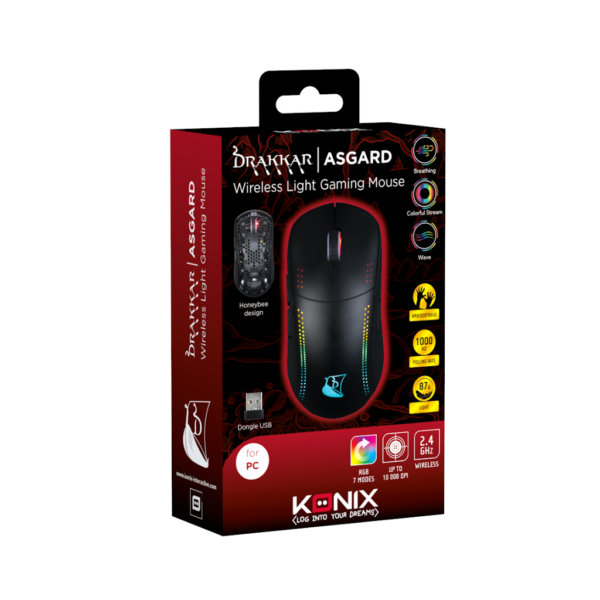 Souris Gamer Wireless Asgard RGB - Drakkar boîte avant