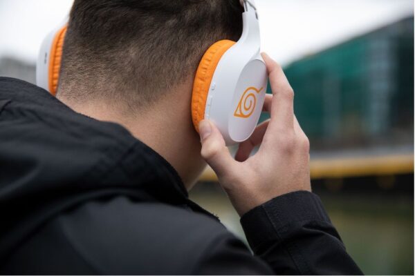 Casque Bluetooth Naruto Blanc et Orange