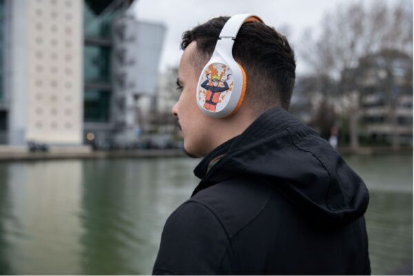 Casque Bluetooth Naruto Blanc et Orange