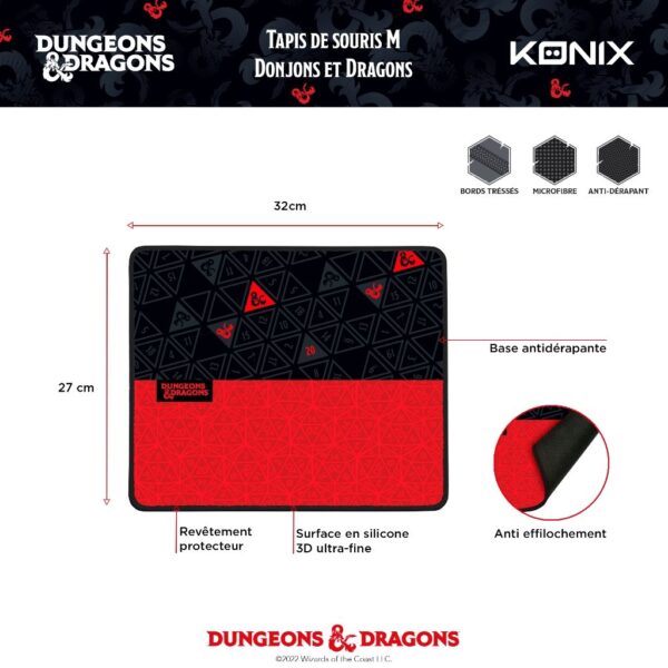 Tapis de Souris Dungeons & Dragons Roll the Dice notice