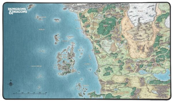 Tapis de souris XL Dungeons & Dragons - 80 x 46 cm - Faerûn Map