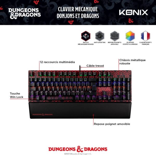 Clavier Gamer Dungeons & Dragons - notice