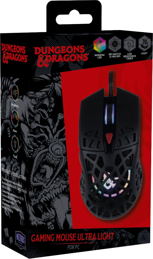 Souris Gaming Dungeons & Dragons - Light Filaire RGB boîte avant