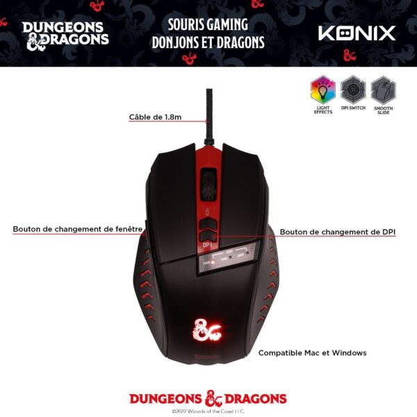 Souris Gamer Dungeons & Dragons Filaire notice