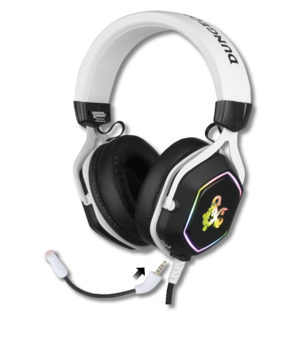 Casque 7.1 Dungeons & Dragons Filaire PC blanc et noir