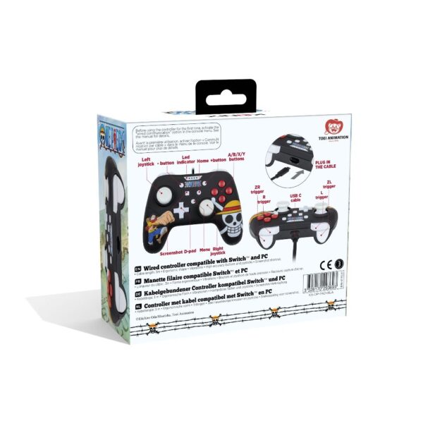 Manette Switch One Piece Luffy Noire Filaire boîte arrière