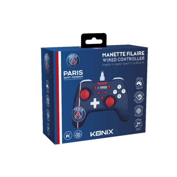 Manette Switch PSG Bleu Filaire boîte avant