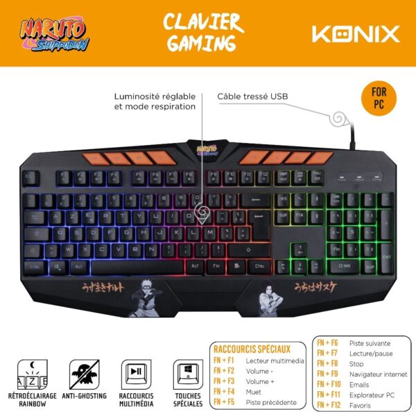 Clavier Gamer Naruto RGB AZERTY notice