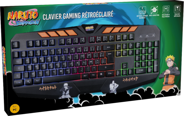 Clavier Gamer Naruto RGB AZERTY boîte avant