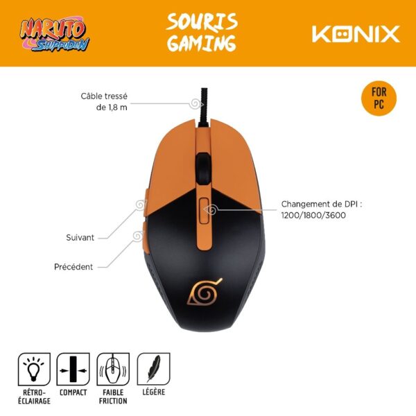 Souris Gamer Naruto Orange notice