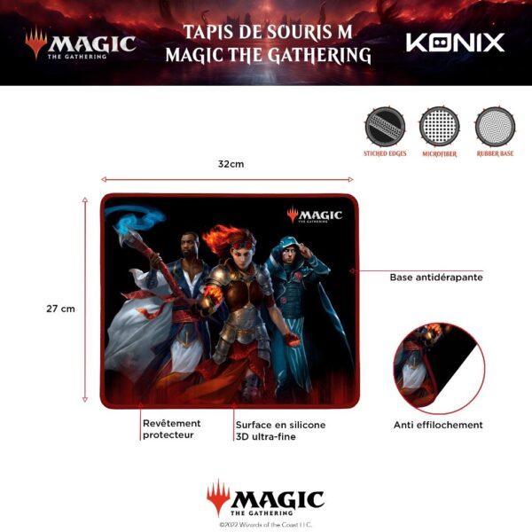 Tapis de souris Gaming Magic The Gathering - M - 32 x 27 cm - Motif Planeswalkers - notice