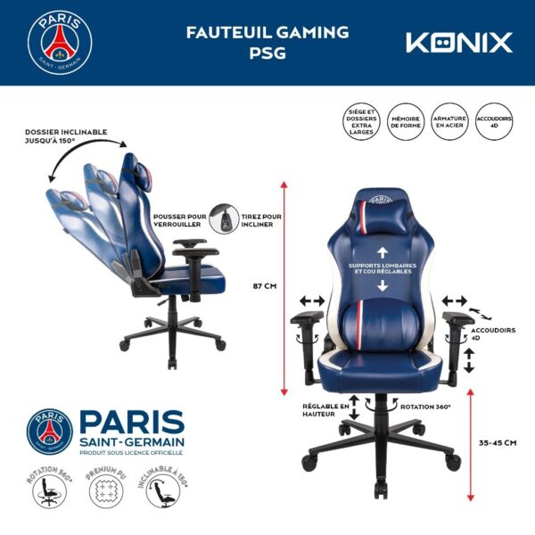 Chaise Gaming PSG Bleue notice