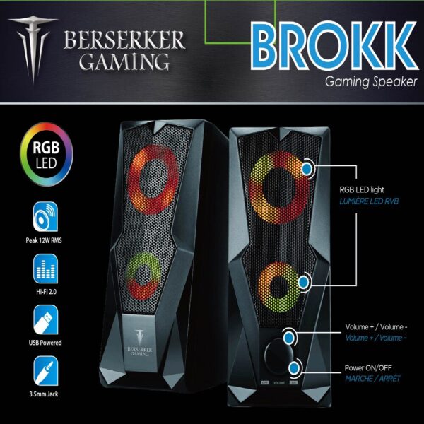 Haut-Parleurs Gaming RGB - Berserker Gaming Brokk - notice