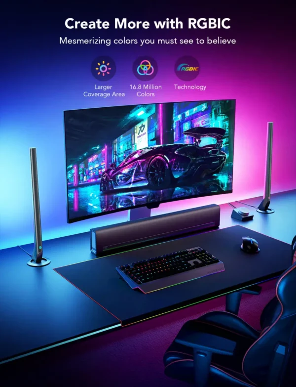 Barres LED Gaming RGBIC Wi-Fi - Govee