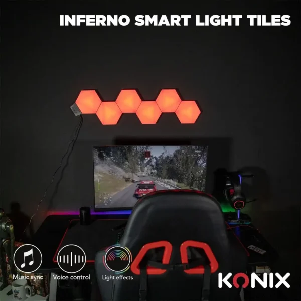 Panneaux LED Hexagone RGBIC - Konix Inferno